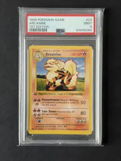 1999 Pokemon Base Set - Arcanine - 1st Edition - 23/102 - PSA 9 Mint - Image 1