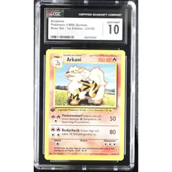 CGC 10 GEM MINT Arcanine 1st Edition 23/102 Pokemon German Base Set (PSA/BGS) - Image 1
