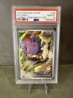 2025 pokemon svp en-journey together pokemon center etb promo n’s zorua psa 10 - Image 1