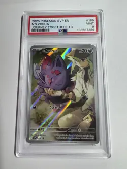N'S ZORUA #189 BLACK STAR PROMO JOURNEY TOGETHER ETB 2025 POKEMON SVP EN PSA 9 - Image 1