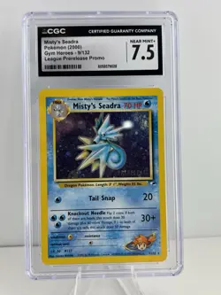 Misty's Seadra (Prerelease) 009/132 Wotc Promo Holo Pokemon CGC 7.5 NEAR MINT+ - Image 1