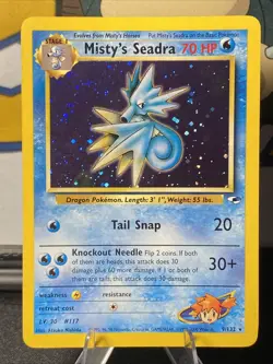 Misty's Seadra (Prerelease) 009/132 Pokemon TCG Gym Heroes Wotc Promo Holo - Image 1