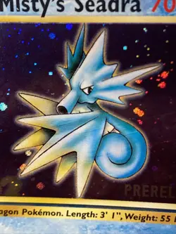 Misty's Seadra (Prerelease) 009/132 Pokemon TCG Gym Heroes Wotc Promo Holo - Image 2