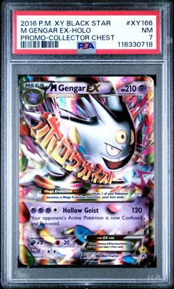 2016 POKEMON XY BLACK STAR PROMO COLLECTOR CHEST #XY166 M GENGAR EX PSA 7 - Image 1