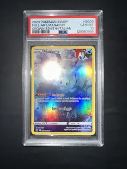 POKEMON PSA 10 MANAPHY FULL ART GG06/GG70 ZENIT REGALE ITALIANO 2023 POP 1 🌎 - Image 5