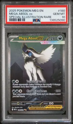 2025 POKEMON MEG EN-MEGA EVOLUTION #180 MEGA ABSOL EX PSA 10 - Image 1