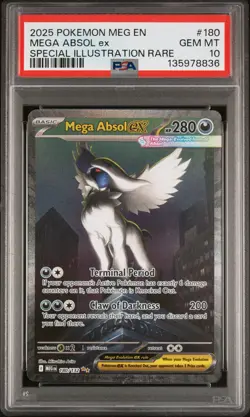 2025 POKEMON MEG EN-MEGA EVOLUTION #180 MEGA ABSOL EX PSA 10 - Image 1
