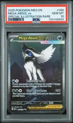 2025 POKEMON MEG EN-MEGA EVOLUTION #180 MEGA ABSOL EX PSA 10 - Image 1