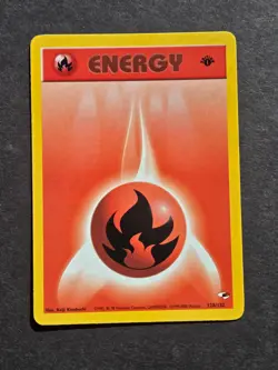 Pokemon 1ST EDITION FIRE ENERGY 128/132 - GYM HEROES SET NON HOLO - (NM) - Image 1