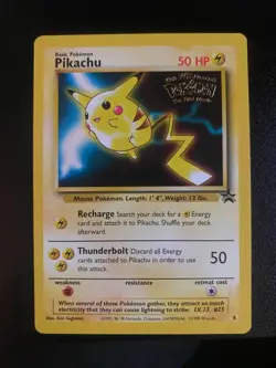 NM Pikachu Pokemon The First Movie Kids WB 4 WoTC Black Star promo Card - Image 1