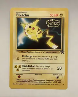 Pikachu Black Star Promo Card No.4 Kids WB Presents POKEMON The First Movie - Image 1