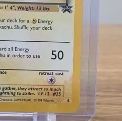 Pikachu Black Star Promo Card No.4 Kids WB Presents POKEMON The First Movie! NM - Image 5