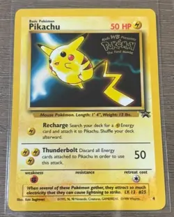 Pikachu Black Star Promo Card No.4 Kids WB Presents POKEMON The First Movie! NM - Image 1