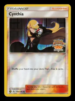 Pokemon Card Cynthia 119a/156 Regional Holo Promo Alt Art Ultra Prism LP 2019 - Image 1
