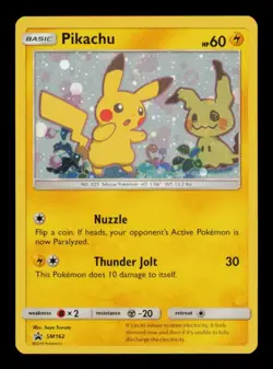Pokemon Card Pikachu SM162 Promo Mimikyu Cosmos Holo SM 162 LP 2019 - Image 1