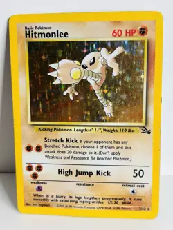 Hitmonlee 7/62 Holo Fossil Set Pokemon Card 1999 TCG WOTC - Image 1