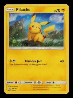Pokemon Card Pikachu SM183 Promo Holo Cosmos Rare LP SM 183 2019 - Image 1