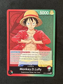 🔥 ONE PIECE Card Game Romance Dawn OP01-003 Monkey D Luffy Leader Pre Errata - Image 1