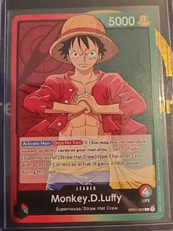 *Pre Errata* ONE PIECE Card Game Romance Dawn OP01-003 Monkey D Luffy Leader - Image 1