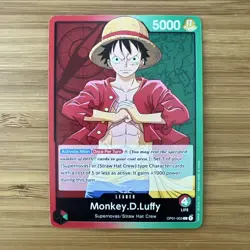 ONE PIECE Card Game Romance Dawn OP01-003 Monkey D Luffy Leader PRE-ERRATA - Image 1