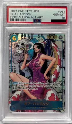 PSA10 Boa Hancock Comic Parallel ONE PIECE Card OP07-051 Manga Alt Art - Image 1