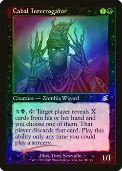Magic the Gathering CABAL INTERROGATOR #57/143 Scourge Black Foil Un-common 2003 - Image 1