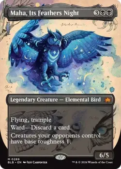 Maha, Its Feathers Night (Borderless) MTG: Bloomburrow Regular - Image 1