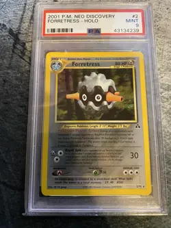 Pokemon 2001 Forretress #2 Neo Discovery Unlimited WOTC Holo PSA 9 MINT - Image 1