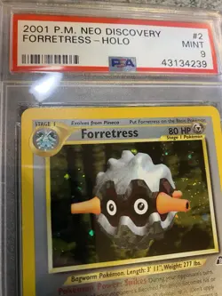 Pokemon 2001 Forretress #2 Neo Discovery Unlimited WOTC Holo PSA 9 MINT - Image 2