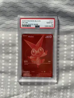 Pokemon 2025 Victini 171/086 Black White Rare Black Bolt GEM MINT PSA 10 - Image 1