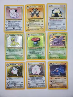 Pokemon Card Lot of 9 Holo- Base Set Jungle Fossil Rocket - Damaged - Image 1