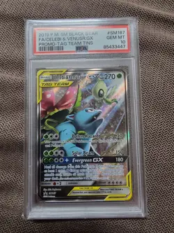 2019 Pokemon SM Black Star Promo #SM167 Full Art/Celebi & Venusaur GX PSA 10 - Image 1