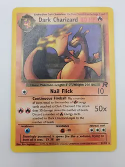 Pokemon Dark Charizard 21/82 Non-Holo Card Team Rockets Series - Image 1