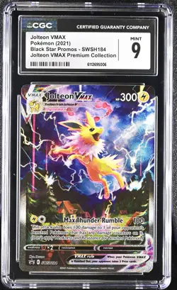 Jolteon Vmax SWSH184 Premium Collection Black Star Promos Pokemon CGC 9 Mint - Image 1