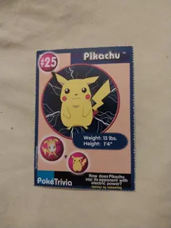 Vintage VTG Vintage PIKACHU Burger King POKEMON Pokemon TRADING CARD 25 Nintendo - Image 1