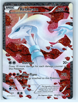 Pokemon TCG Full Art Reshiram RC22/RC25 Legendary Treasures Radiant Collection - Image 1