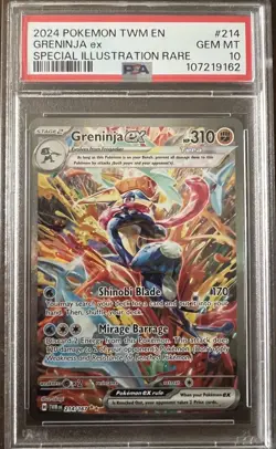 PSA 10 Greninja ex SIR Scarlet & Violet-Twilight Masquerade 214/167 Holo Pokemon - Image 1