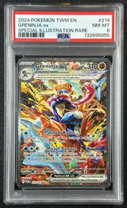 GRENINJA EX PSA 8 2024 POKEMON SV TWILIGHT MASQUERADE - TWM EN #214/167 SIR 5855 - Image 1