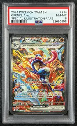 GRENINJA EX PSA 8 2024 POKEMON SV TWILIGHT MASQUERADE - TWM EN #214/167 SIR 5858 - Image 1