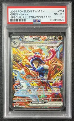 GRENINJA EX PSA 8 2024 POKEMON SV TWILIGHT MASQUERADE - TWM EN #214/167 SIR 975 - Image 1