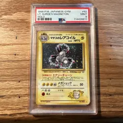 1998 Pokemon P.M. Japanese Gym LT SURGE'S MAGNETON Holo Foil #82 PSA 9 MINT Rare - Image 1