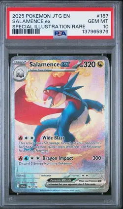 PSA 10 Salamence ex SIR 187/159 Pokemon Journey Together 2025 ENGLISH GEM MINT - Image 1