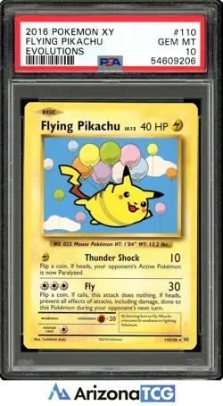 Pokemon 2016 Flying Pikachu 110/108 Secret Rare XY Evolutions GEM MINT PSA 10 - Image 1