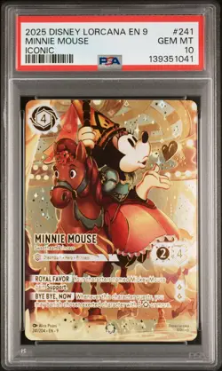 2025 DISNEY LORCANA EN 9-FABLED ICONIC MINNIE MOUSE - SWEETHEART PRINCESS PSA 10 - Image 1