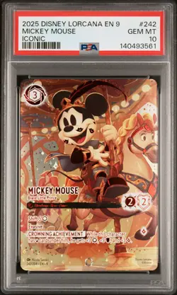 2025 DISNEY LORCANA EN 9-FABLED ICONIC MICKEY MOUSE - BRAVE LITTLE PRINCE PSA 10 - Image 1