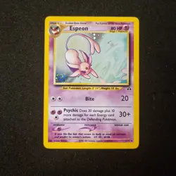 Pokemon TCG Espeon 1/75 Neo Discovery Unlimited Holo Rare 2001 WOTC NM - Image 1