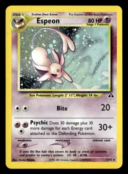 Espeon (1) Holo Rare Neo Discovery 01/75 MP Pokemon TCG - Image 1