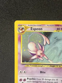 Espeon 1/75 Pokemon TCG Neo Discovery Holo Rare Unlimited WOTC Ear Swirl - Image 3