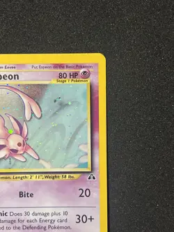Espeon 1/75 Pokemon TCG Neo Discovery Holo Rare Unlimited WOTC Ear Swirl - Image 4