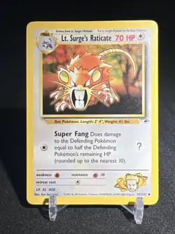 Lt. Surge’s Surges Raticate 51/132 - Gym Heroes - Pokemon Card TCG 2000 - Image 1